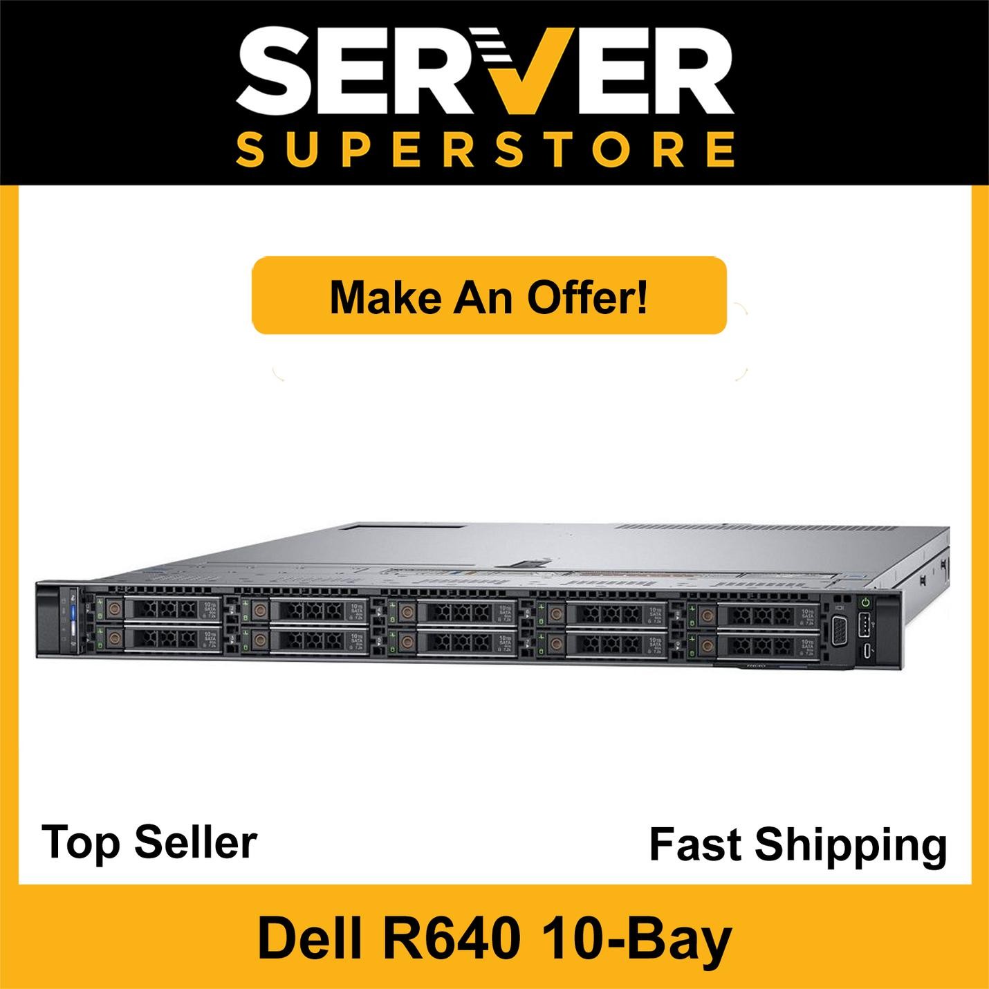 Dell PowerEdge R640 Server 2x Gold 6140 = 36 Cores | H330 | 128GB RAM | 2x trays