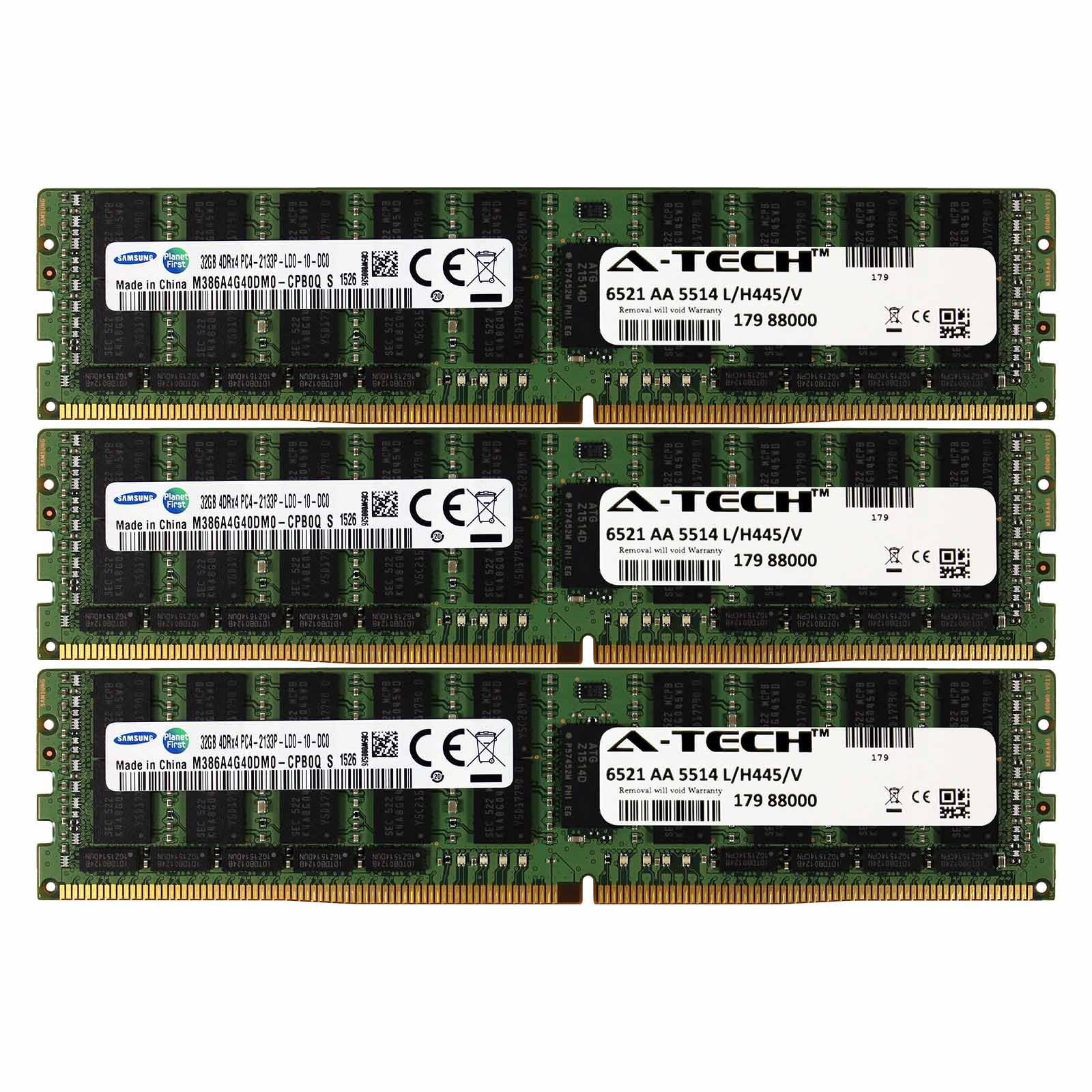 96GB Kit 3x 32GB DDR4 2133 MHz LRDIMM Dell PowerEdge R730xd R730 R630 Memory RAM