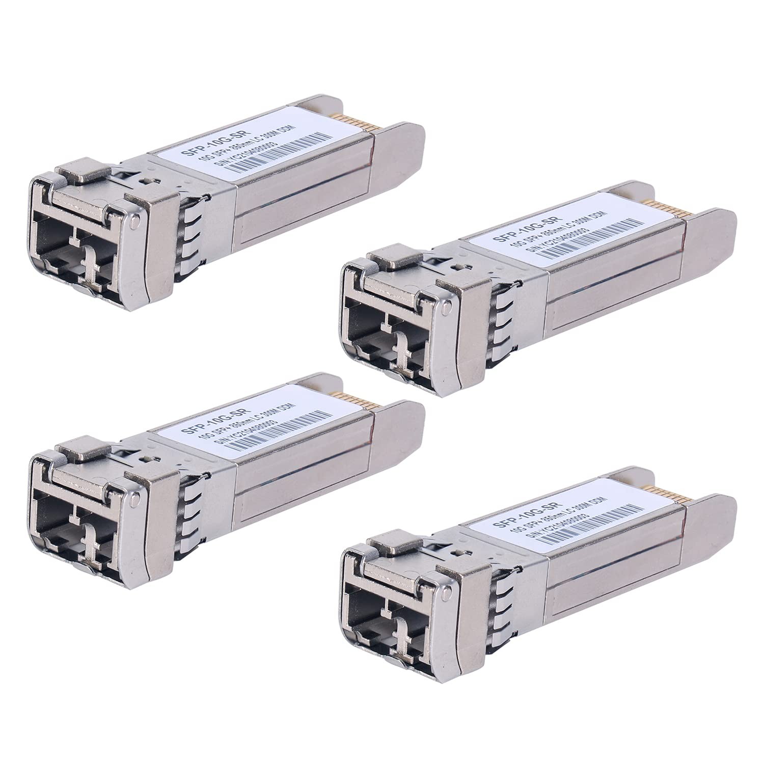 4Pack 10GBase-SR SFP+ Transceiver, SFP Multi-Mode LC Module, 10G 850nm MMF up…