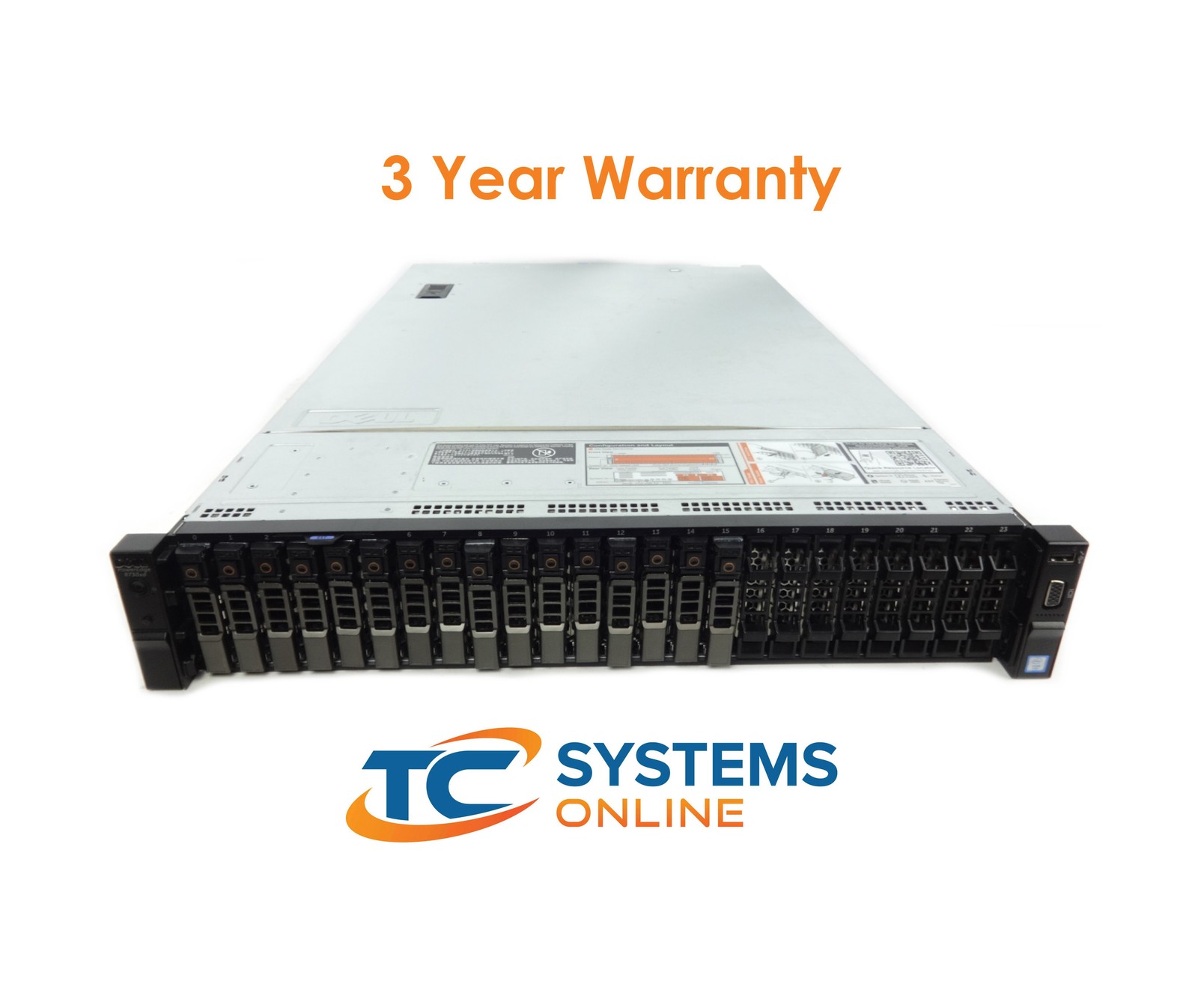 Dell R730XD 26SFF 2xE5-2670v3 2.3GHZ=24Cores 64GB 16xHD Tray H730P