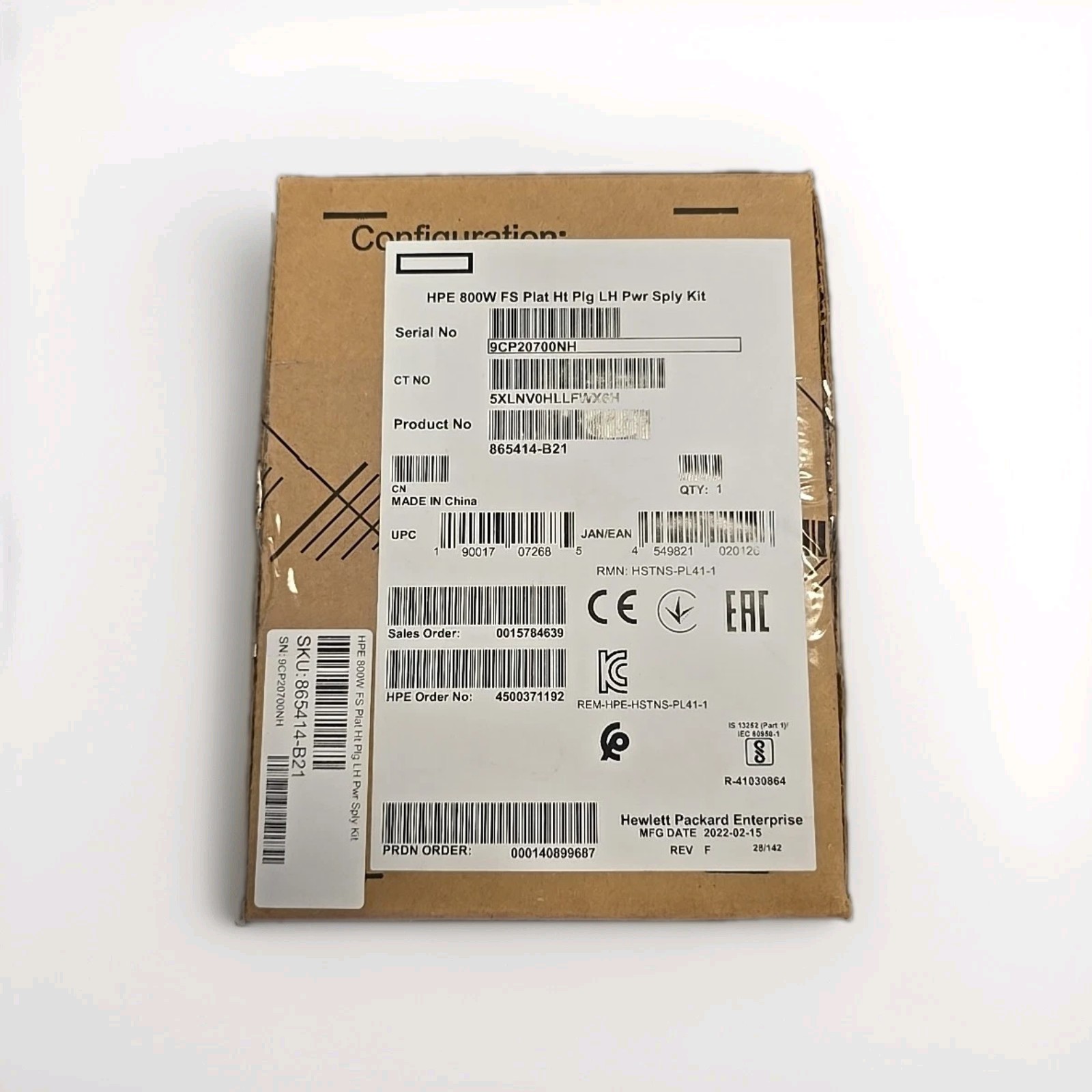 HPE  865414-B21 800W Power Supply Kit