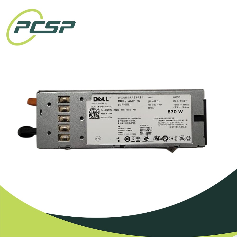 Dell R710 T610 870W Hot-Swap Server PSU – A870P-00 3257W