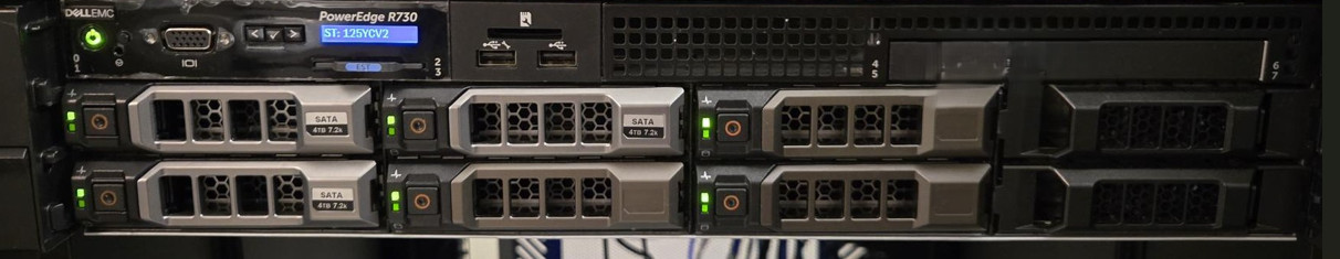 2U Dell R730XD, E5-2620 V4 160G, 3 x 4TB & 3 x 8TB WD HDD