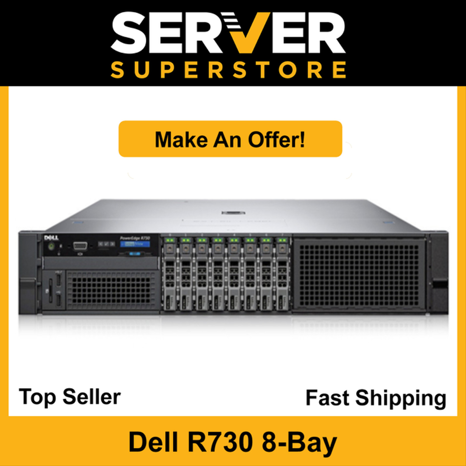 Dell PowerEdge R730 Server 2x E5-2698 V4 =40 Cores | H730 | 256GB RAM | 8x trays