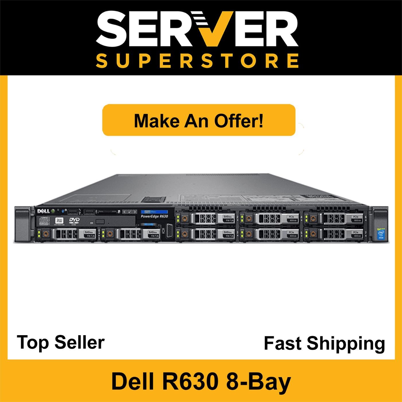 Dell PowerEdge R630 Server 2x E5-2680 V3 = 24 Cores H730P 128GB RAM 8x 600GB SAS