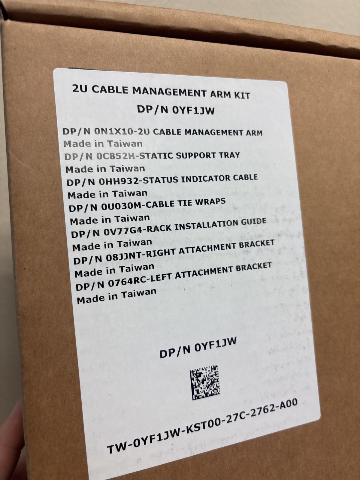 2U Cable Management Arm Kit DP/N 0YF1JW for Dell PowerEdge R720 R730 R820