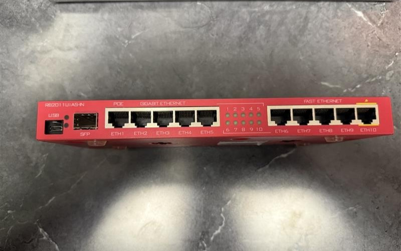 MikroTik RB2011iLS-IN 10 Ethernet Ports Router – Red