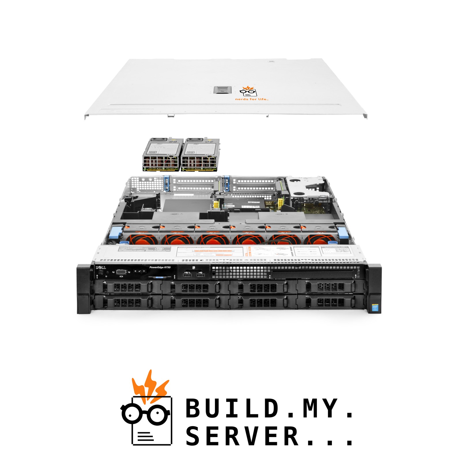 Dell PowerEdge R730 Server LFF 2x E5-2640v3 2.60Ghz 16-Core 128GB RAM 8x Caddies