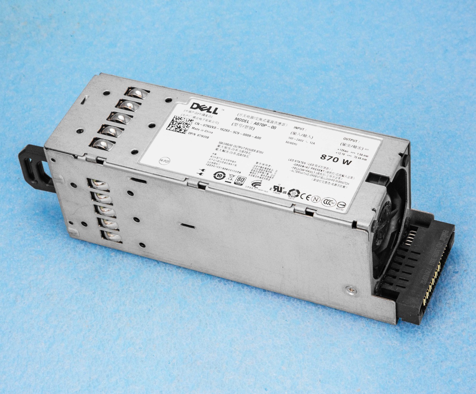 Dell PowerEdge 870W Server Power Supply Model A870P-00 PN 7NVX8 07NVX8
