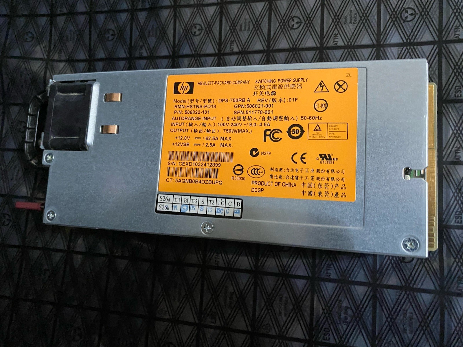 HP DPS-750RB A 750W Server Power Supply 506822-101 506821-001 511778-001