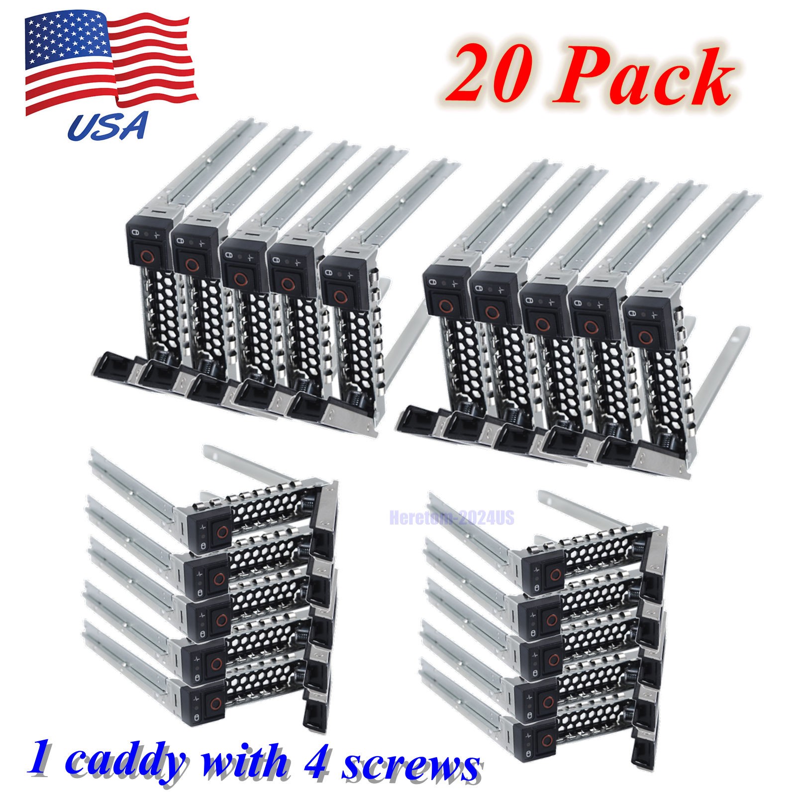 Dell PowerEdge R750 Gen15 20Bay Drive Tray DXD9H 2.5″ SFF Hot Swap Caddy 20 Pack