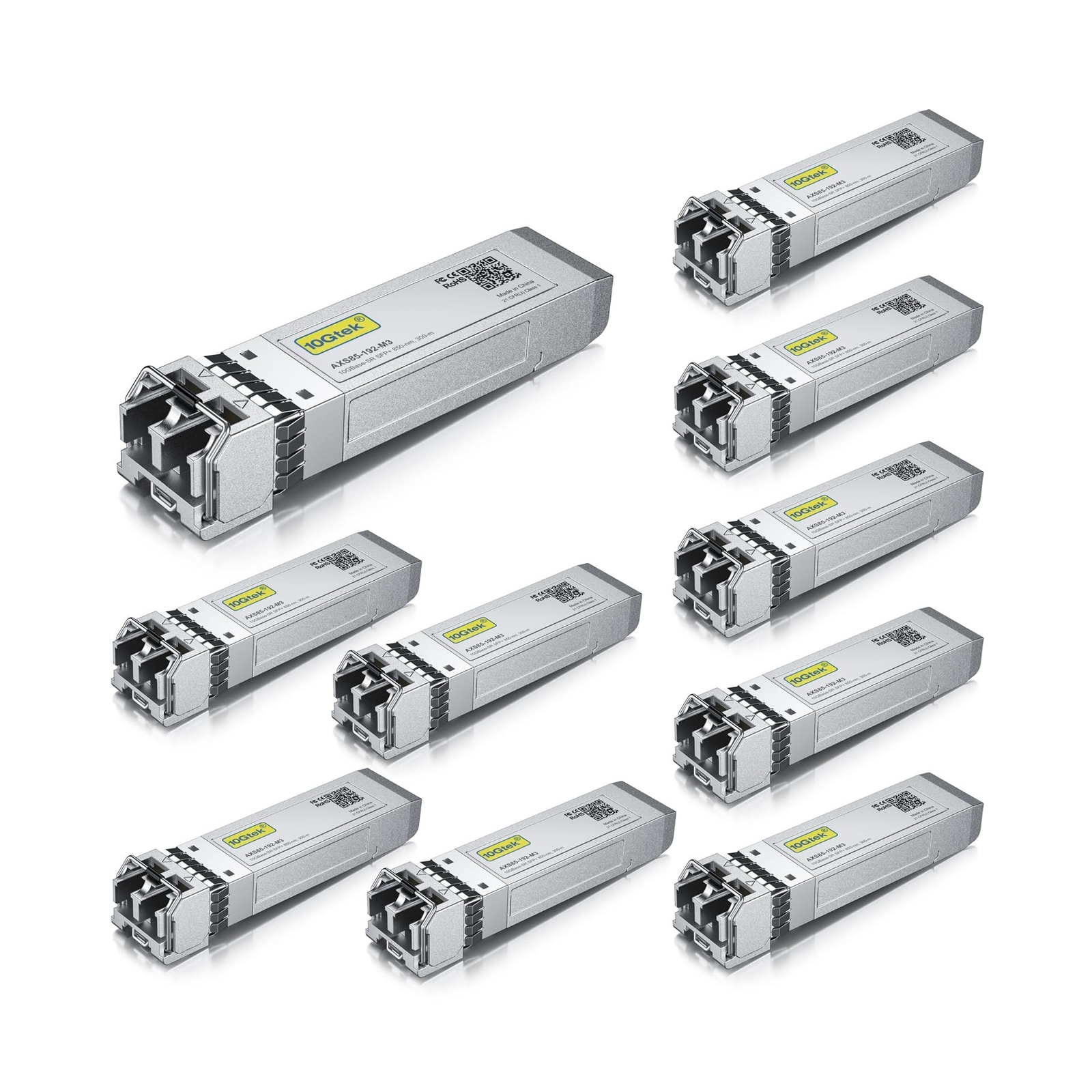 10GBase-SR SFP+ Transceiver, 10G 850nm MMF, up to 300 Meters, Compatible with…