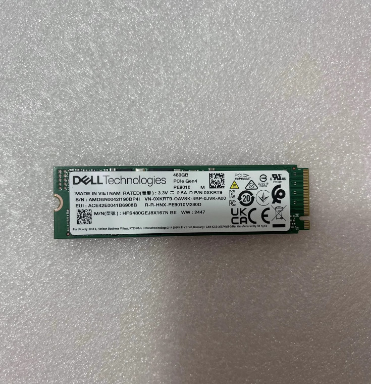 New DELL T560 R760 R760XS PCIE GEN4 NVME M.2 480GB SOLID STATE DRIVE XKRT9