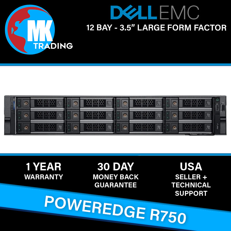 Dell PowerEdge R750 12B LFF 2U Server -V3- Choose CPUs/RAM/Drives – Wholesale
