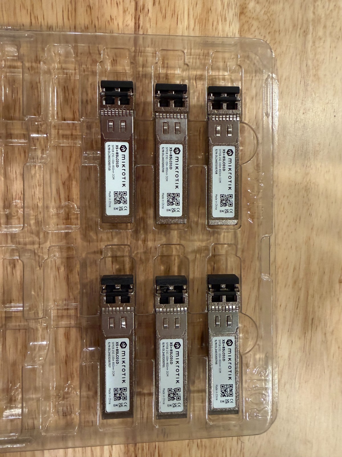 Mikrotik XS+85LC01D Multi-mode SFP SFP28 modules (Qty=6)