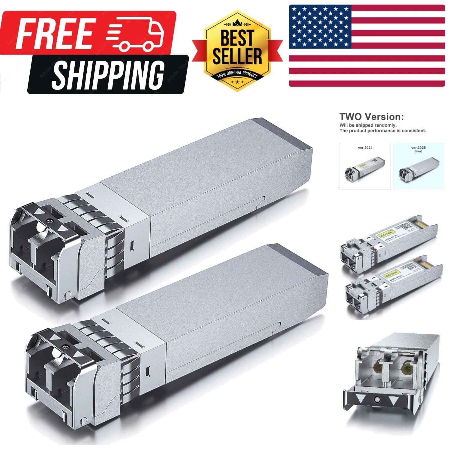 10GBase-SR SFP+ Transceiver, 10G 850nm MMF Module for Cisco SFP-10G-SR, Merak…