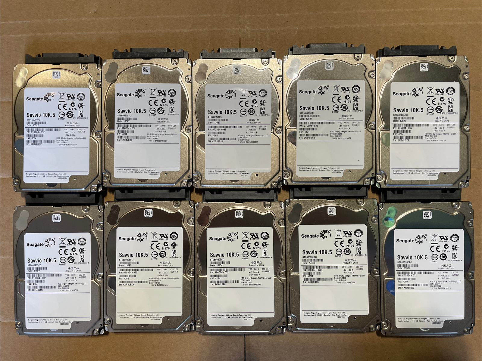 Lot Of 10 Seagate ST9600205FC 2.5″ 600GB Fiber Channel Server Hard Drives