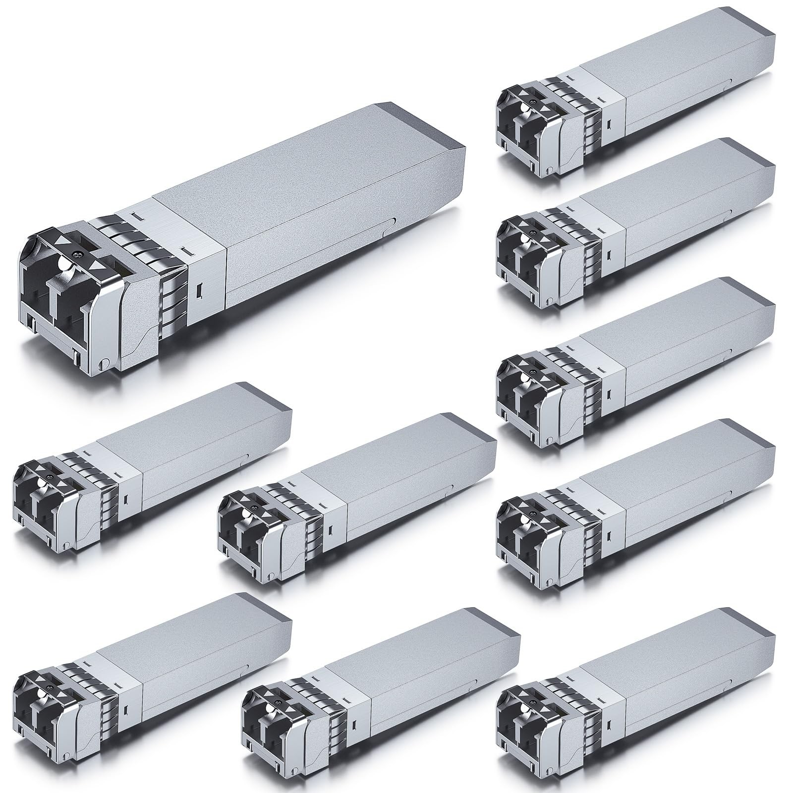 10GBase-SR SFP+ Transceiver, 10G 850nm MMF Module for 7) 10G-SR: 300m, x10