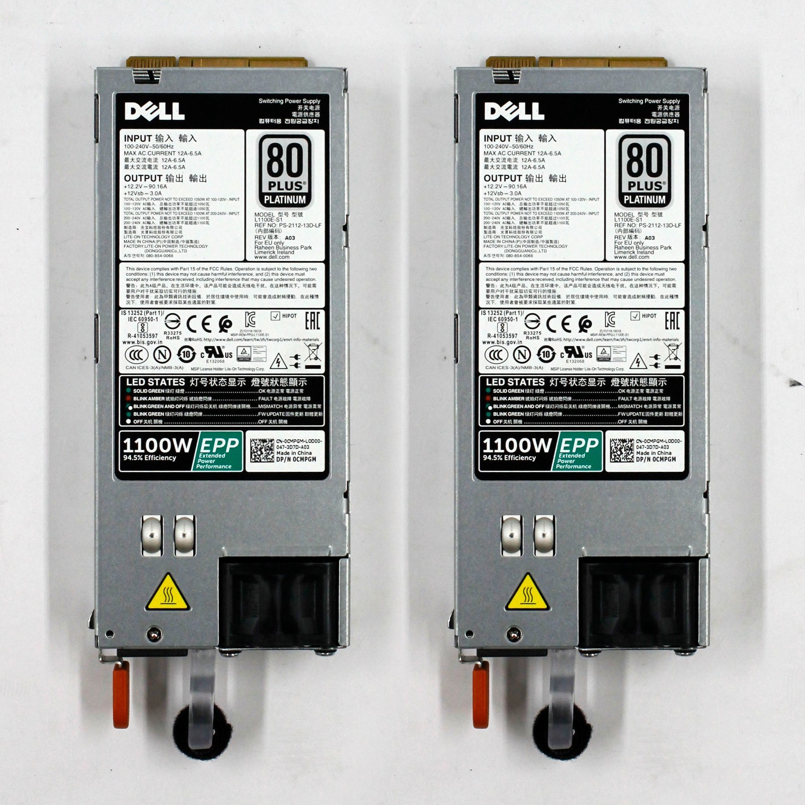 [2pk] Dell L1100E-S1 1100W Server Power Supply For PowerEdge R920/R820