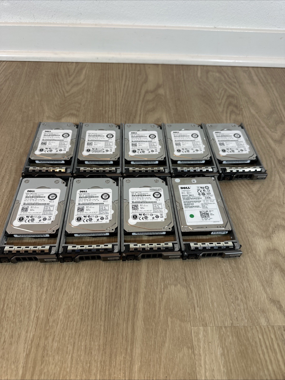 LOT OF 9) Dell Seagate 73GB/146GB 15K RPM SAS 2.5″ Server Hard Drives