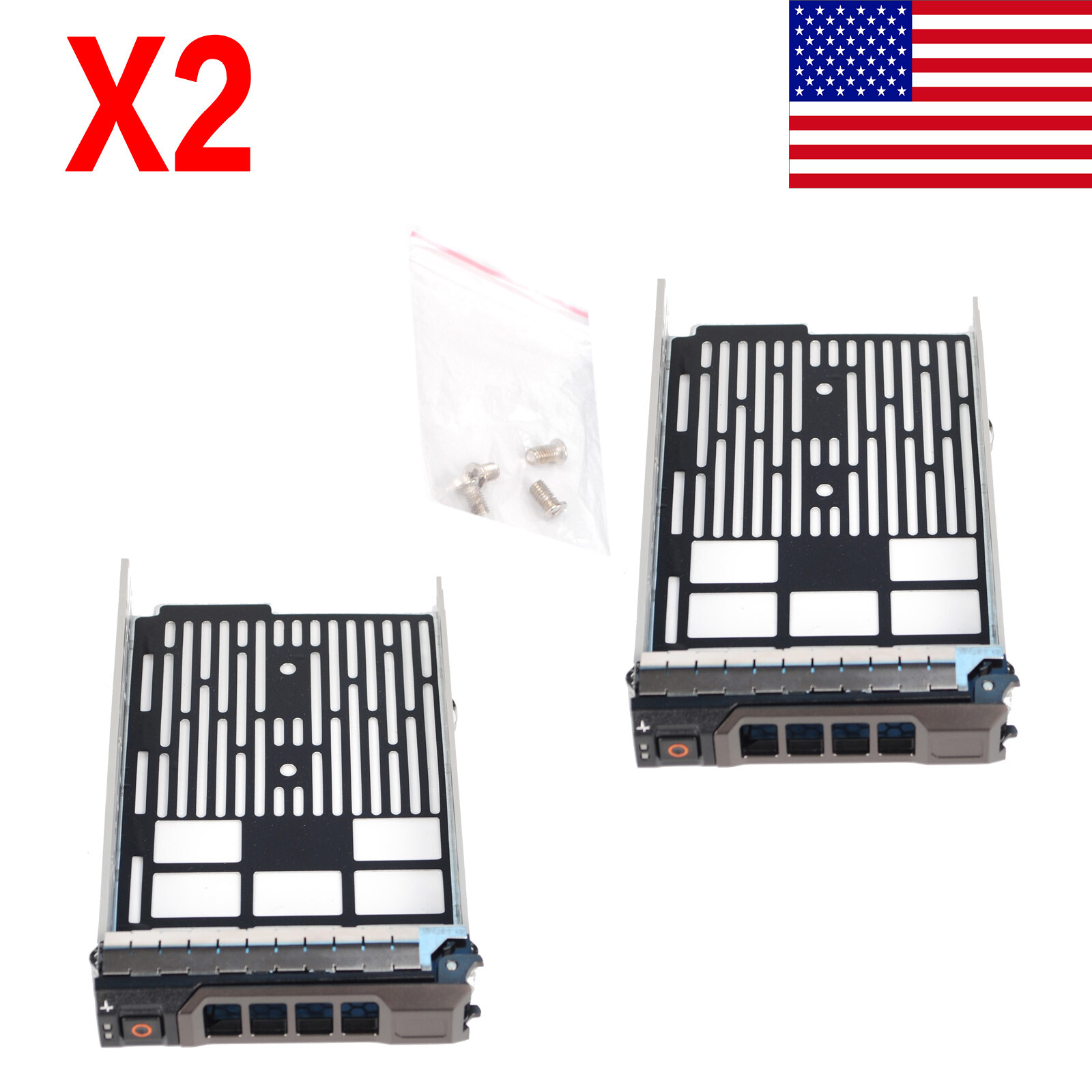 Lot of 2, 3.5″ LFF SATA SAS Hard Drive Tray Caddy For Dell PowerEdge R720 R720xd