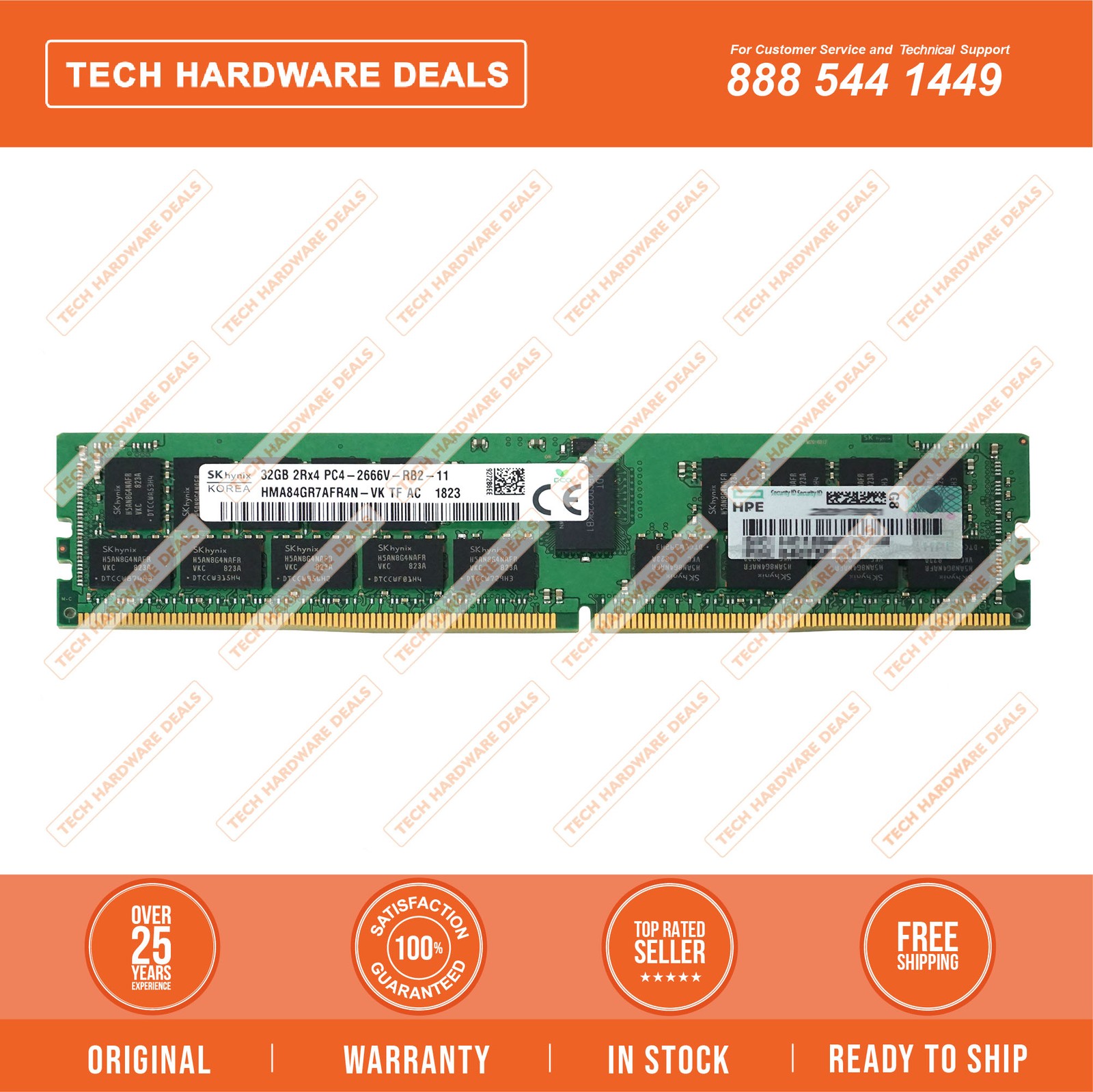 840758-091    HPE 32GB (1x32GB) Dual Rank x4 DDR4-2666 CAS-19-19-19 Registered M