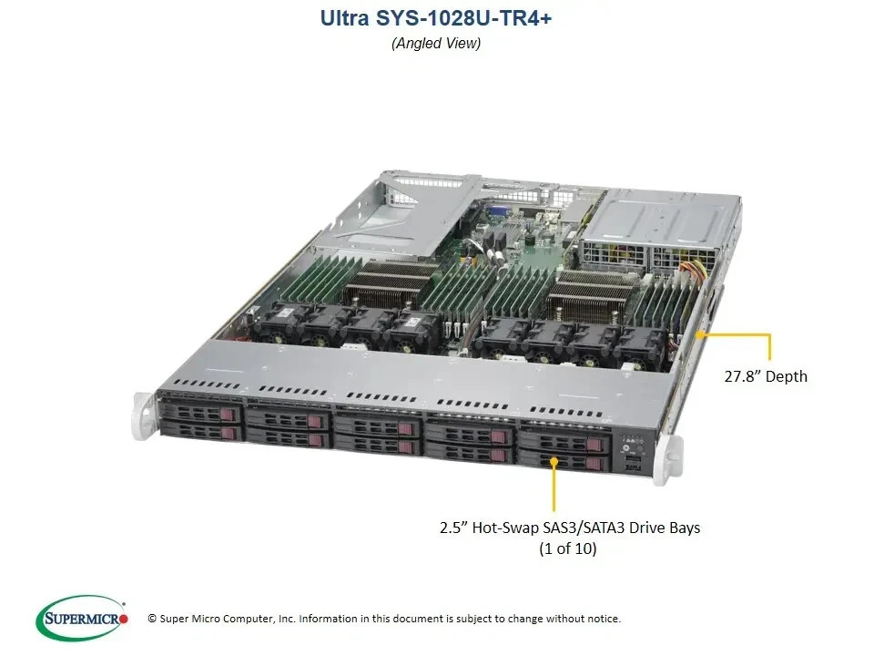 Supermicro SYS-1028U-TR4+ 1U super Server X10DR NS