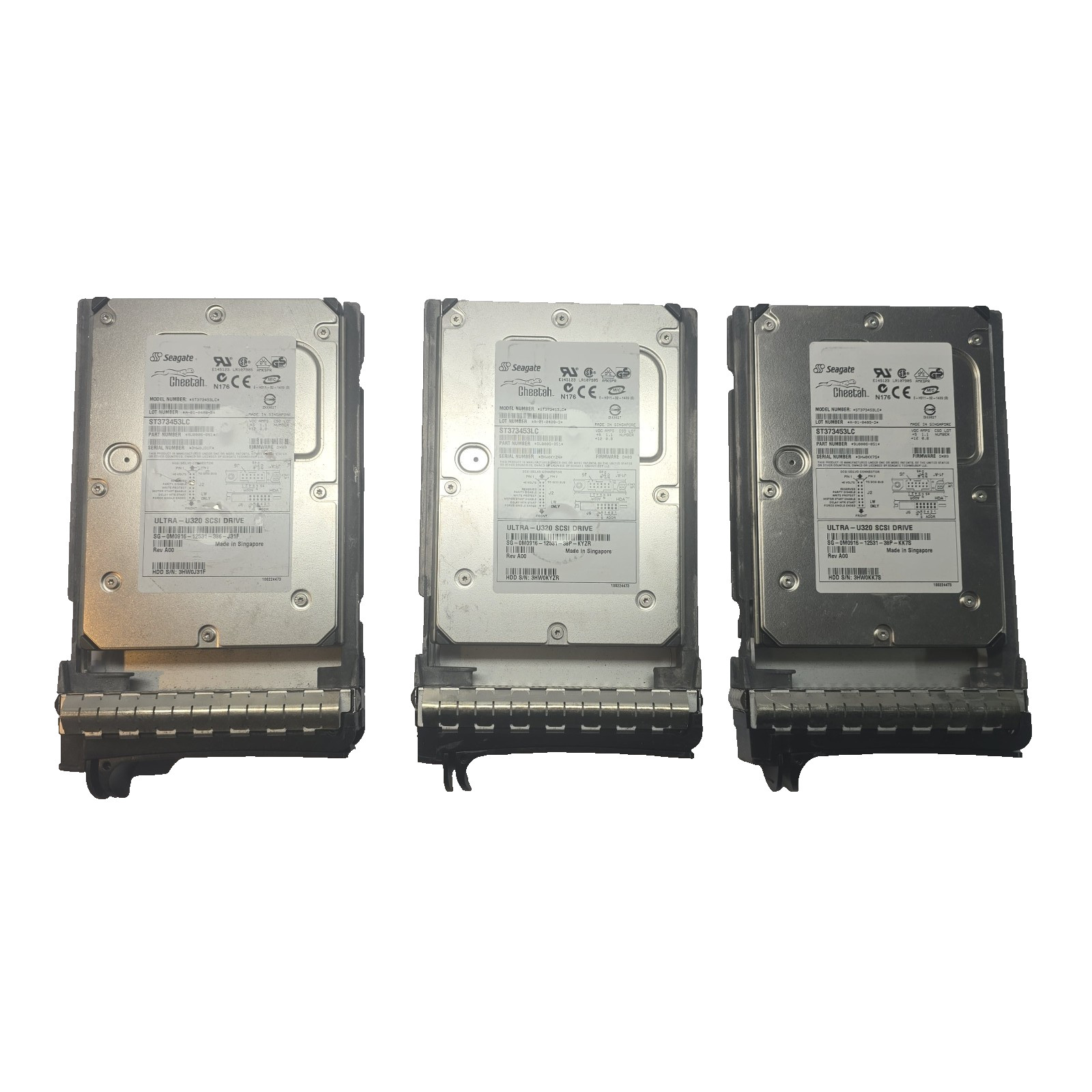 (3) Lot-Seagate Cheetah ST373453LC 73GB 10K RPM Ultra-U320 SCSI 3.5″ Server HDD
