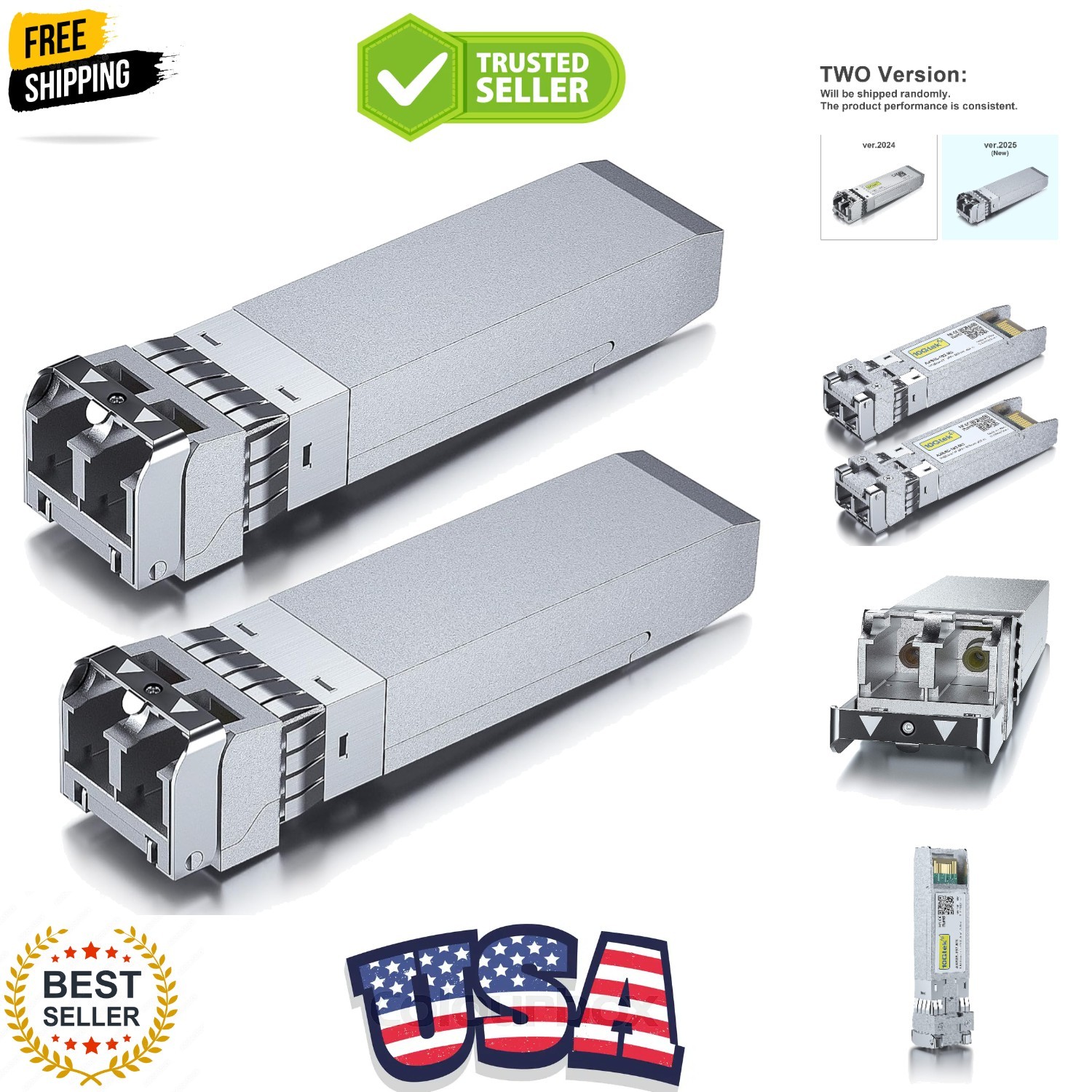 10GBase-SR SFP+ Transceiver, 10G 850nm MMF Module for Cisco SFP-10G-SR, Merak…