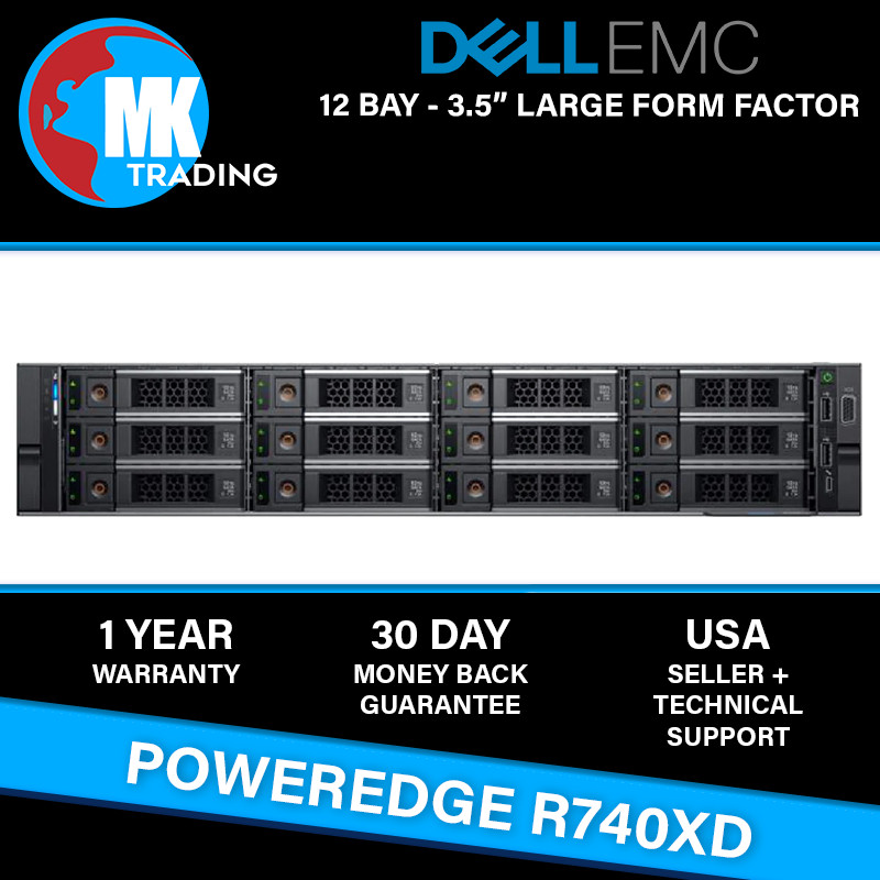 Dell PowerEdge R740XD 12B LFF 2U Server -V2- Choose CPUs/RAM/Drives – Wholesale