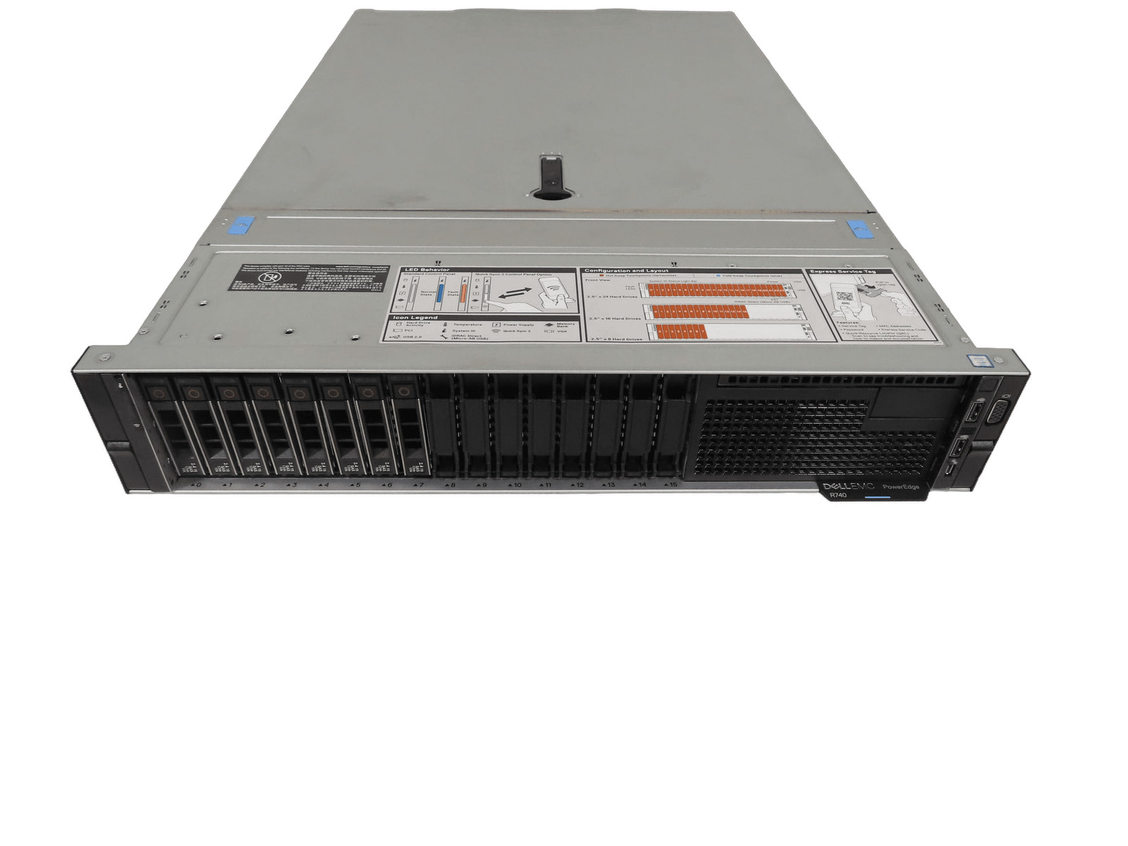 Dell PowerEdge R740 16SFF 2x Gold 5120 2.2GHz  128gb  H740p  8x Trays