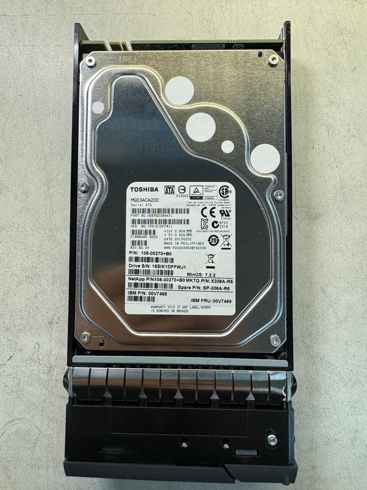 NetApp 2TB 108-00270+B0 X306A-R5 SATA Server Hard Drive