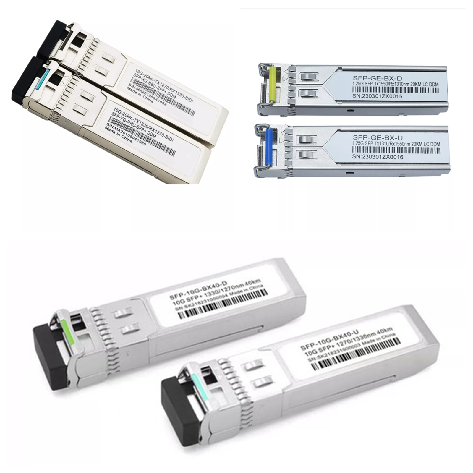 A Pair 10G Bidi SFP Transceiver, For Cisco SFP-10G-BXU-I Simplex LC 20~40KM