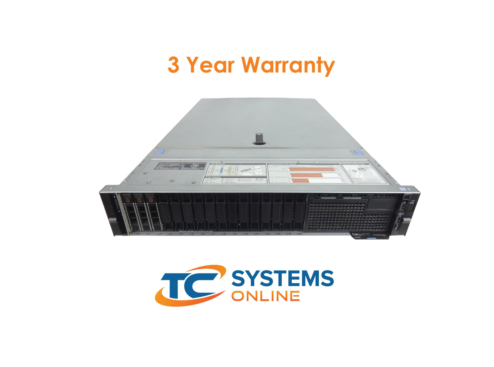 Poweredge R740 16x 2.5(SFF) 2x Gold 5122 3.6GHZ =8C/16T 32GB 3x HD TRAY H730P