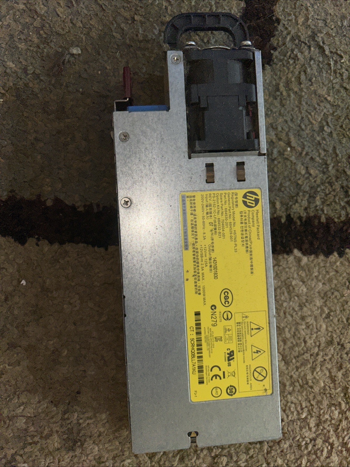 Hp Server Processor Model Harms-pl33 1500watt At 200-240 Volts