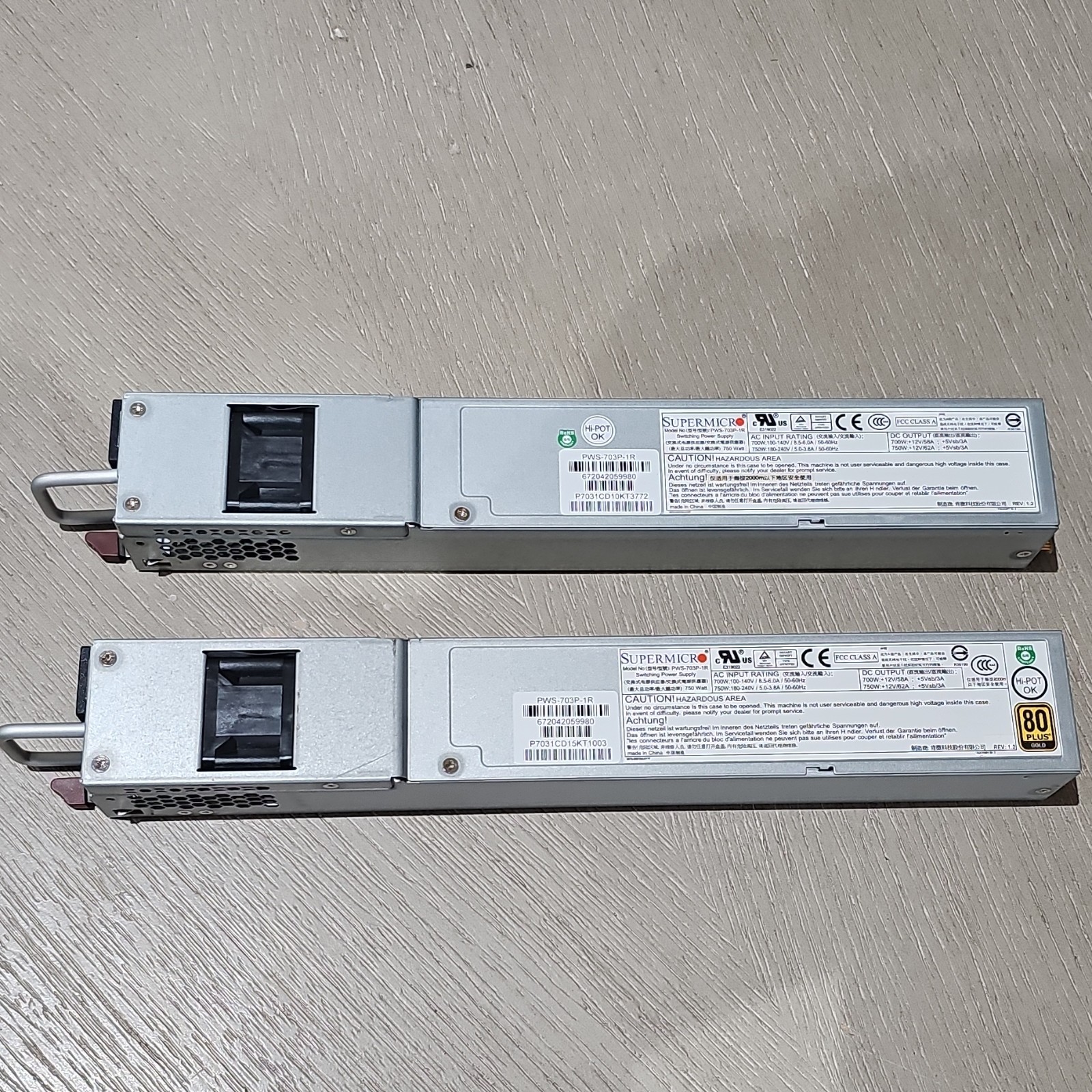 Supermicro PWS-703P-1R 750W 1U Edge Connector Server Power Supply