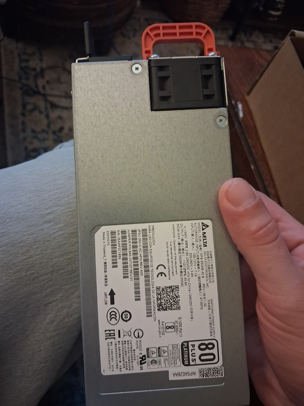Delta DPS-550DC-BAF 550W Server Power Supply for Juniper