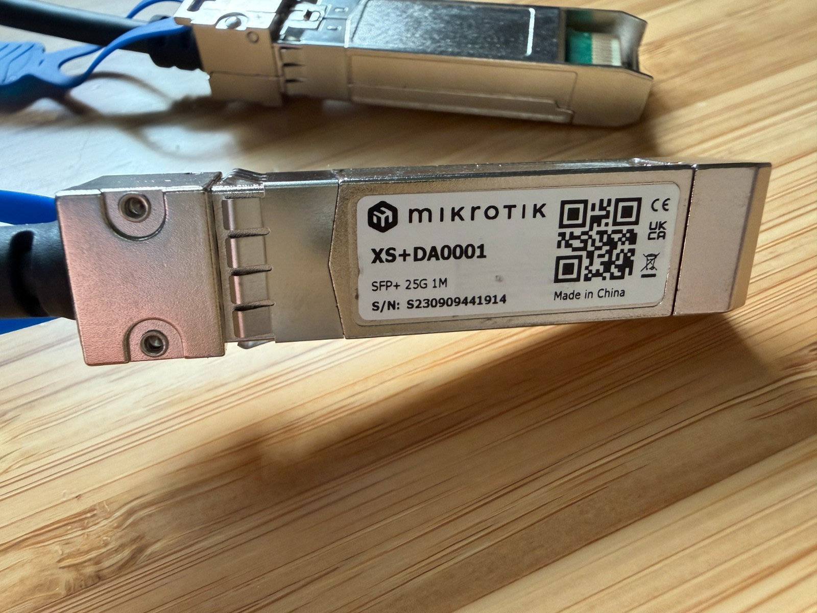 Genuine MikroTik XS+DA0001  1/10/25G Direct Attach Cable, 1m SFP  SFP+ SFP28