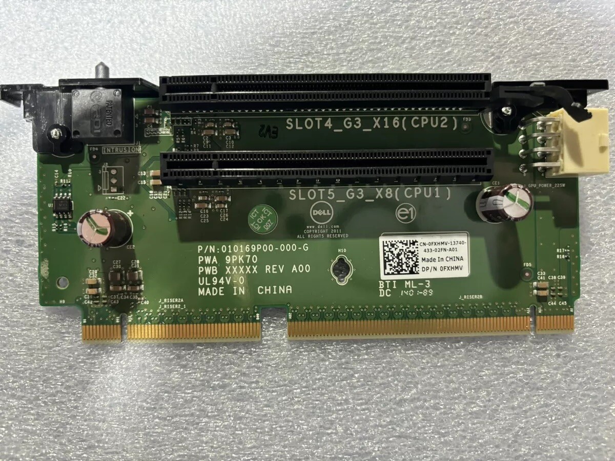 Dell Poweredge R720/R720XD PCIe Server Riser 2 Card Dell P/N: 0FXHMV Tested