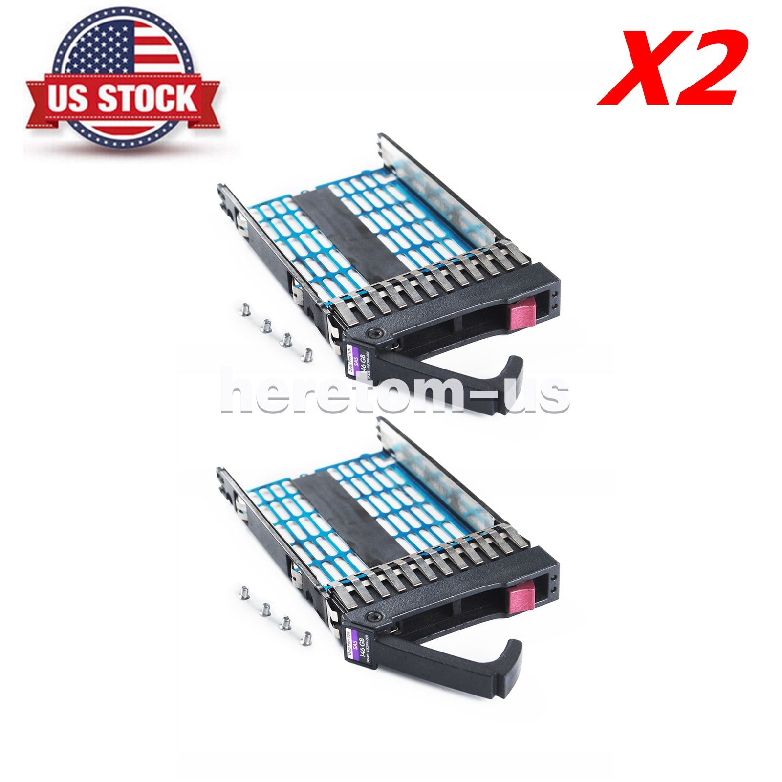 2X New 2.5 SAS SATA Tray Sled for HP ML350 ML570 DL580 DL380 G6 G7 378343-002 US