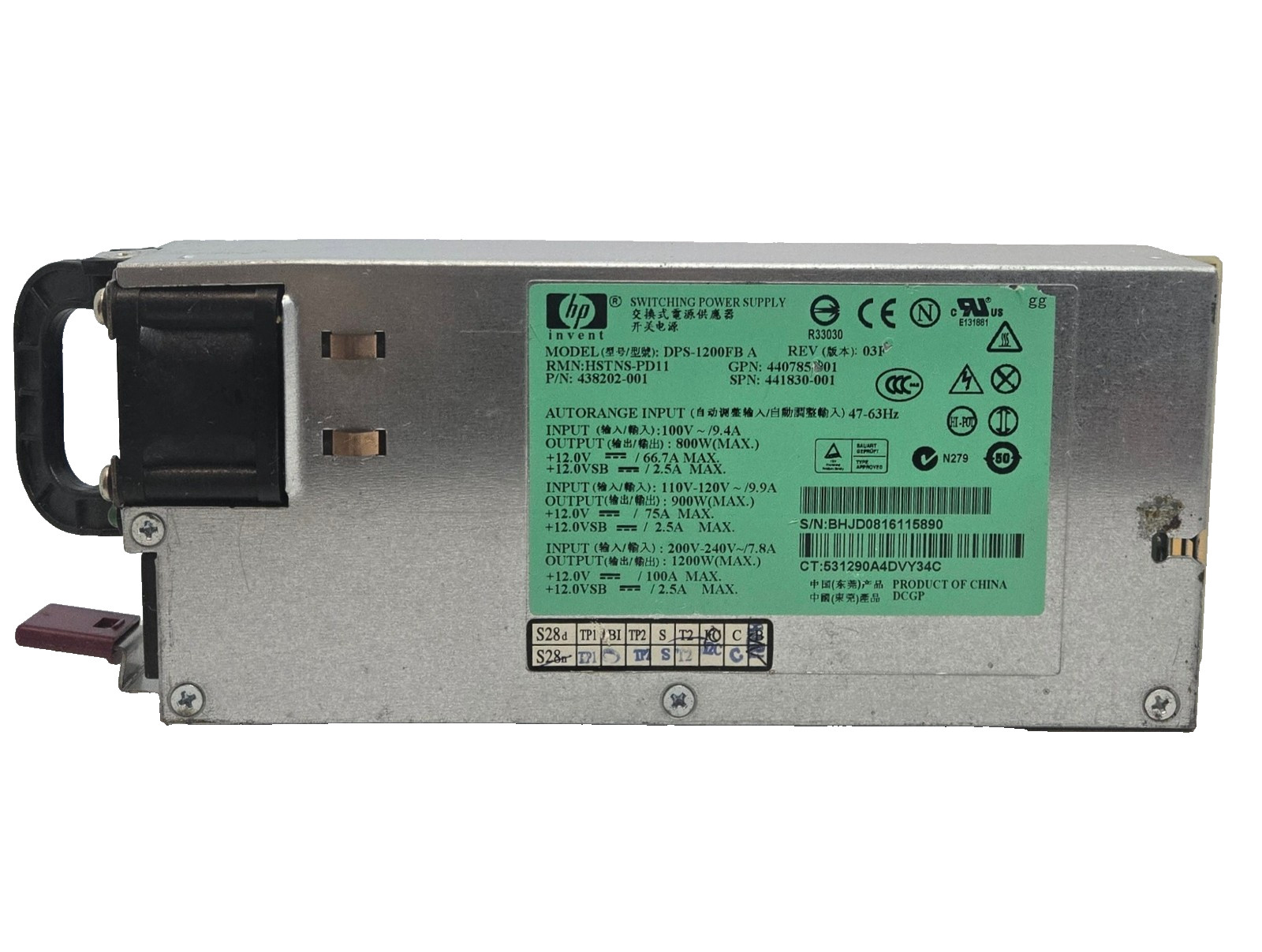 HP 1200W PSU Hot-Swap Server Power Supply DL580 G5 438202-001 Crypto Mining