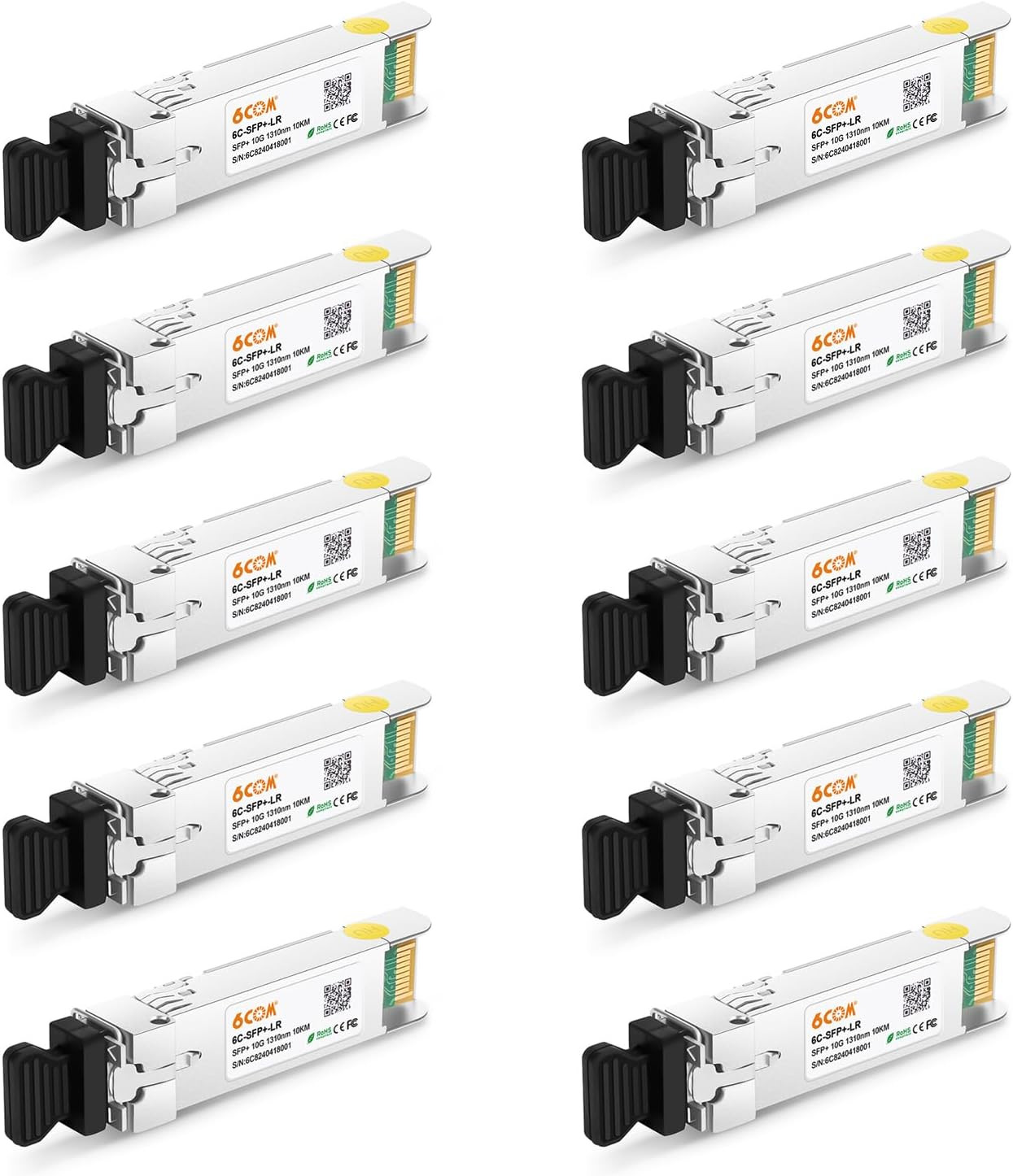 10Pack 10Gbase-Lr SFP+ Transceiver, 10G Dual LC Single Mode Module for Cisco SFP