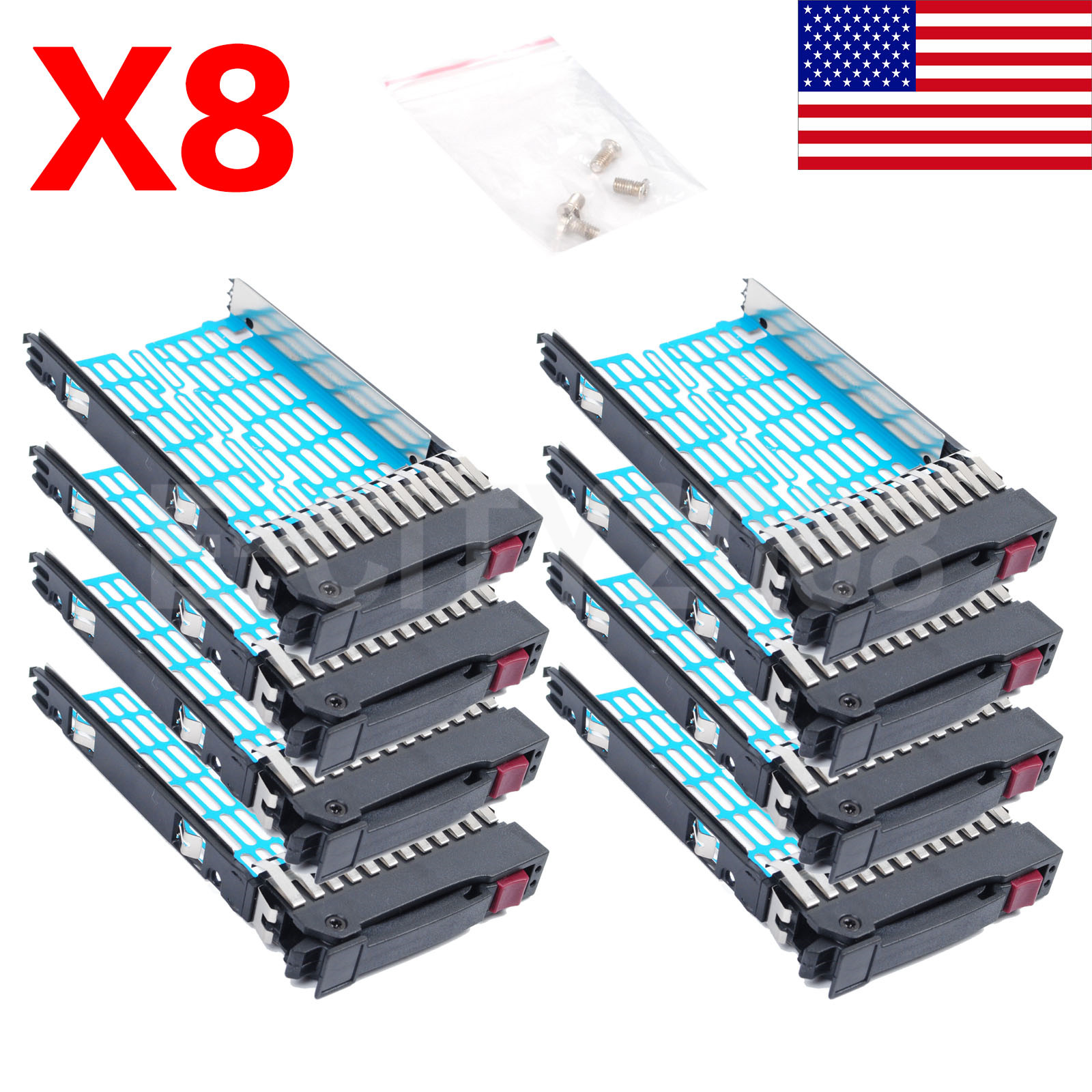 8PCS 2.5″ SAS SATA HDD Tray Caddy 378343 For HP DL580 DL360 DL380 G4 G5 G6 G7