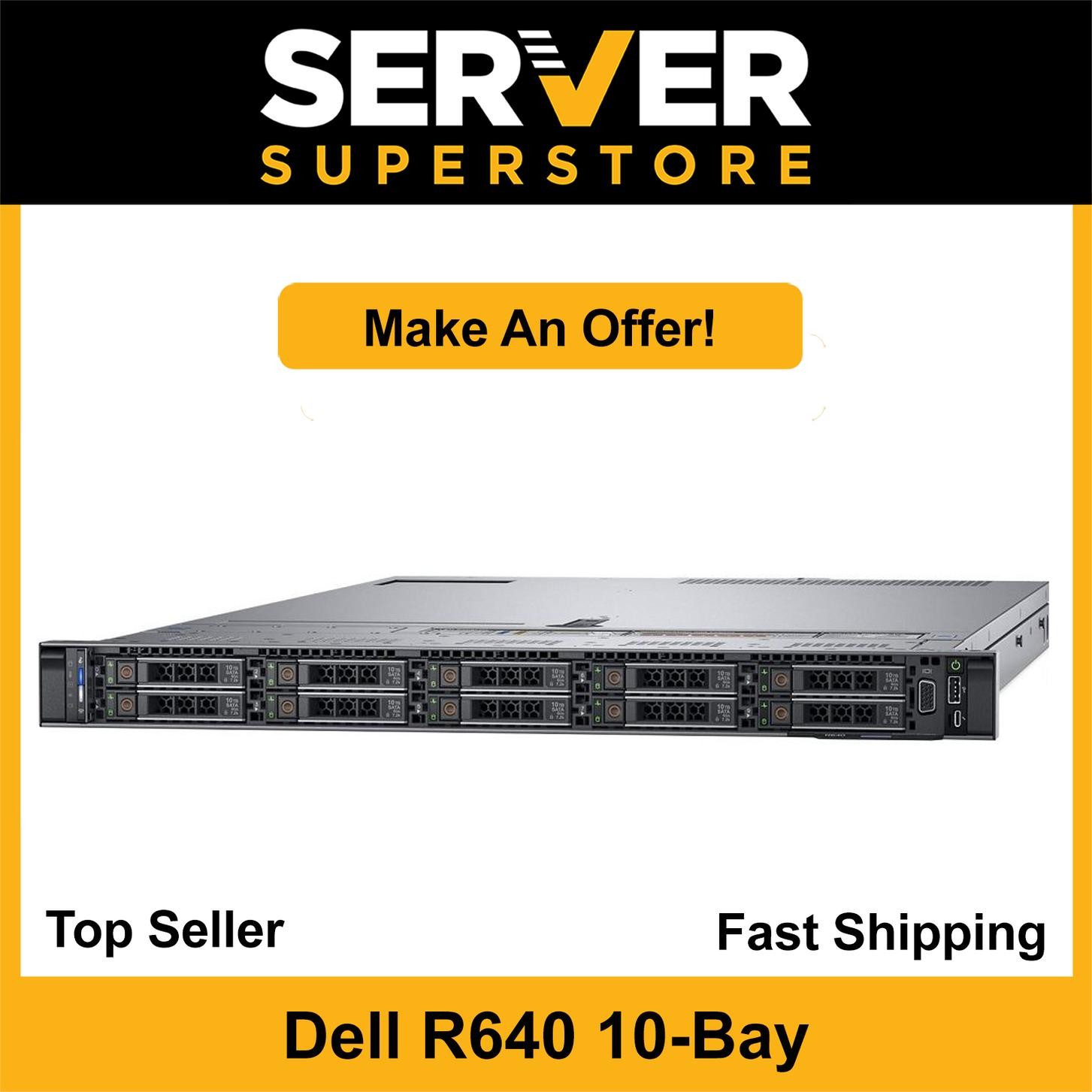 Dell PowerEdge R640 Server 2x Silver 4208 =16 Cores H330 32GB 2x NEW 240GB SSD