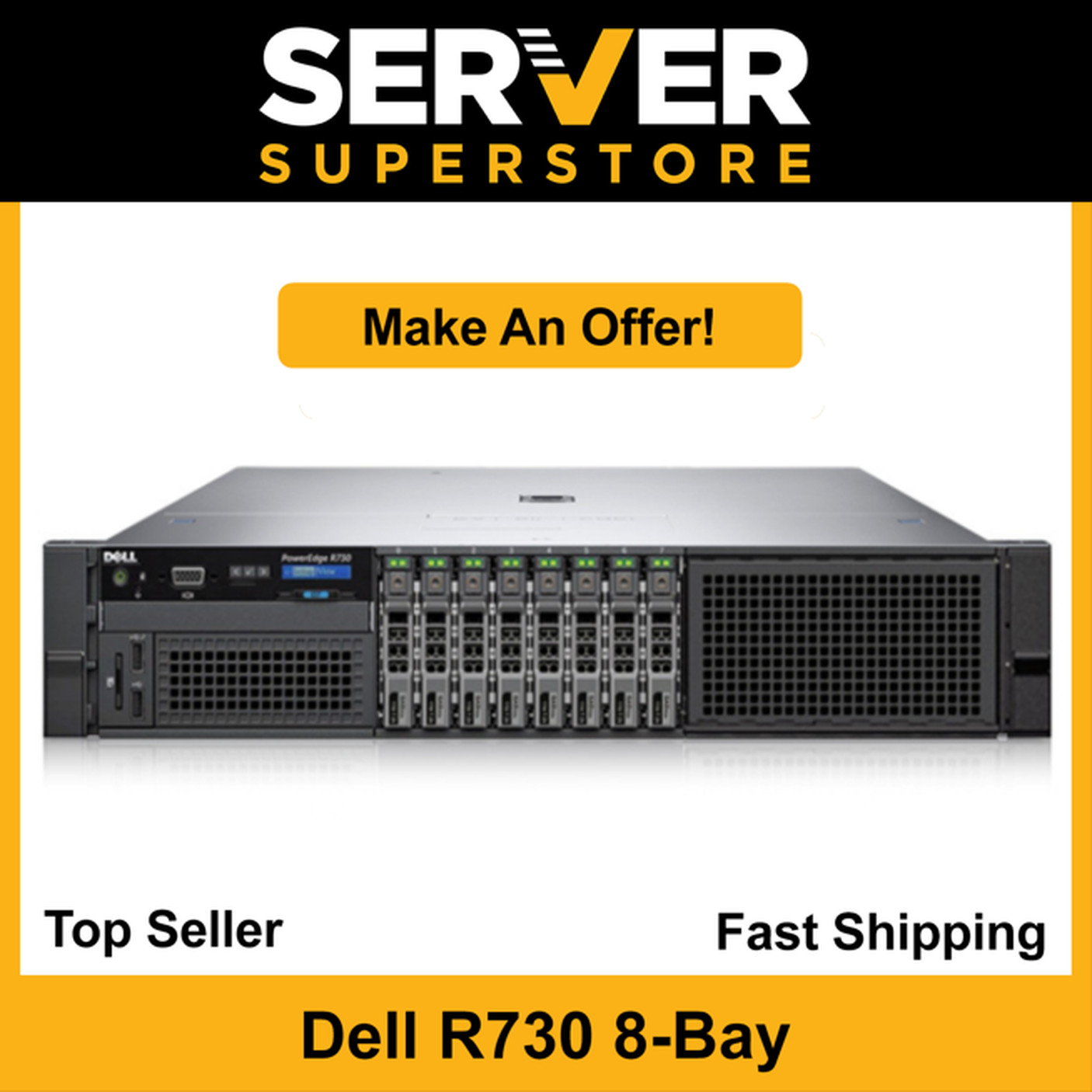 Dell PowerEdge R730 Server 2x E5-2680 V4 = 28 Cores 64GB RAM H730 4x RJ45