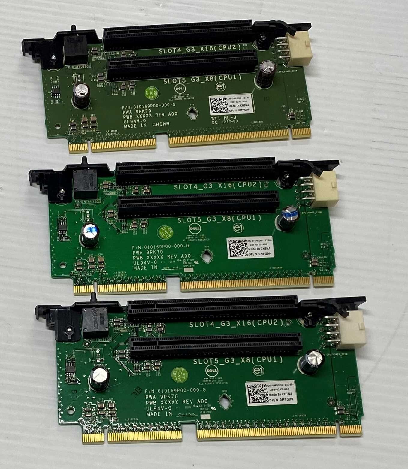 Lot of 3x 0MPGD MPGD Dell PowerEdge R720/R720XD Server PCIe Riser Card