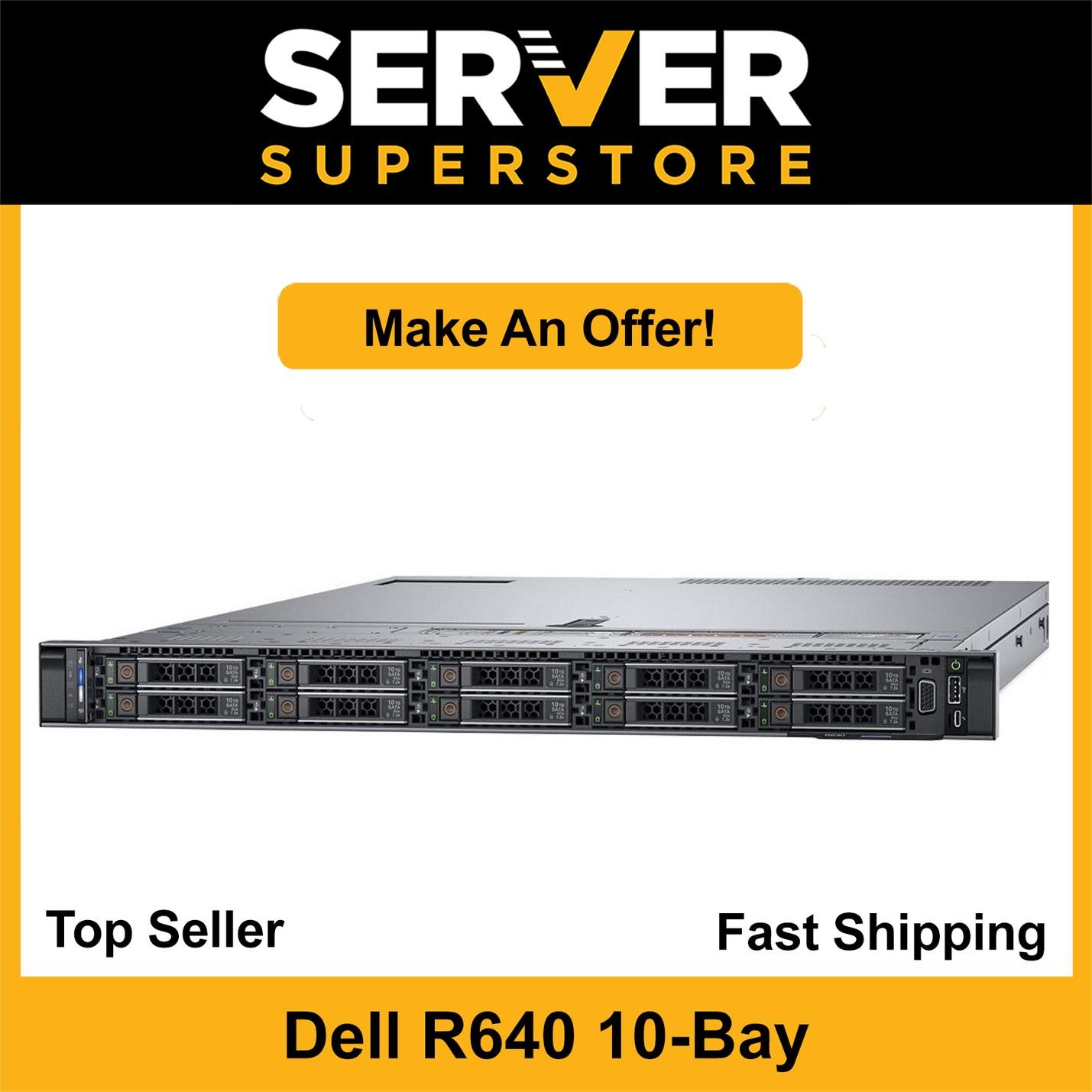 Dell PowerEdge R640 Server 2x Gold 6140 = 36 Cores | H330 | 32GB RAM | 2x trays