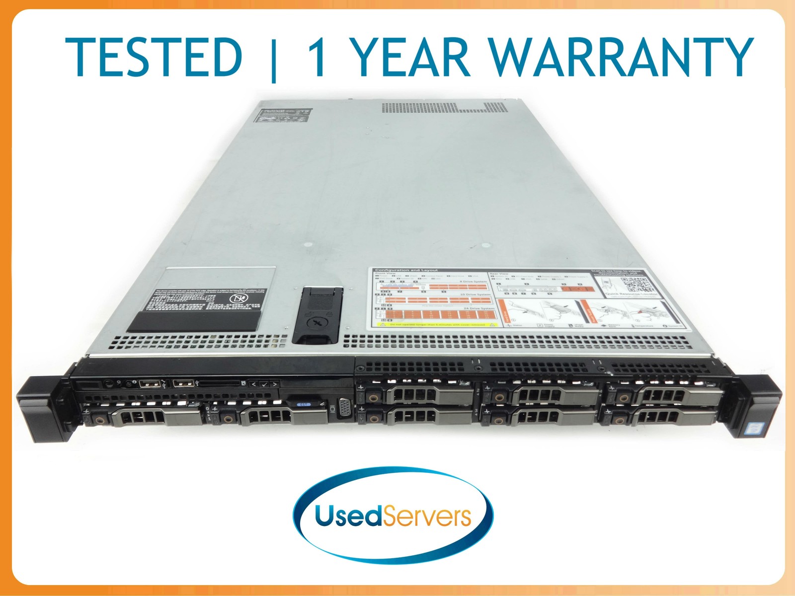 Poweredge R630 8SFF 2x E5-2650v4 2.2GHZ=24Cores 64GB 2133 8x HD TRAY H730