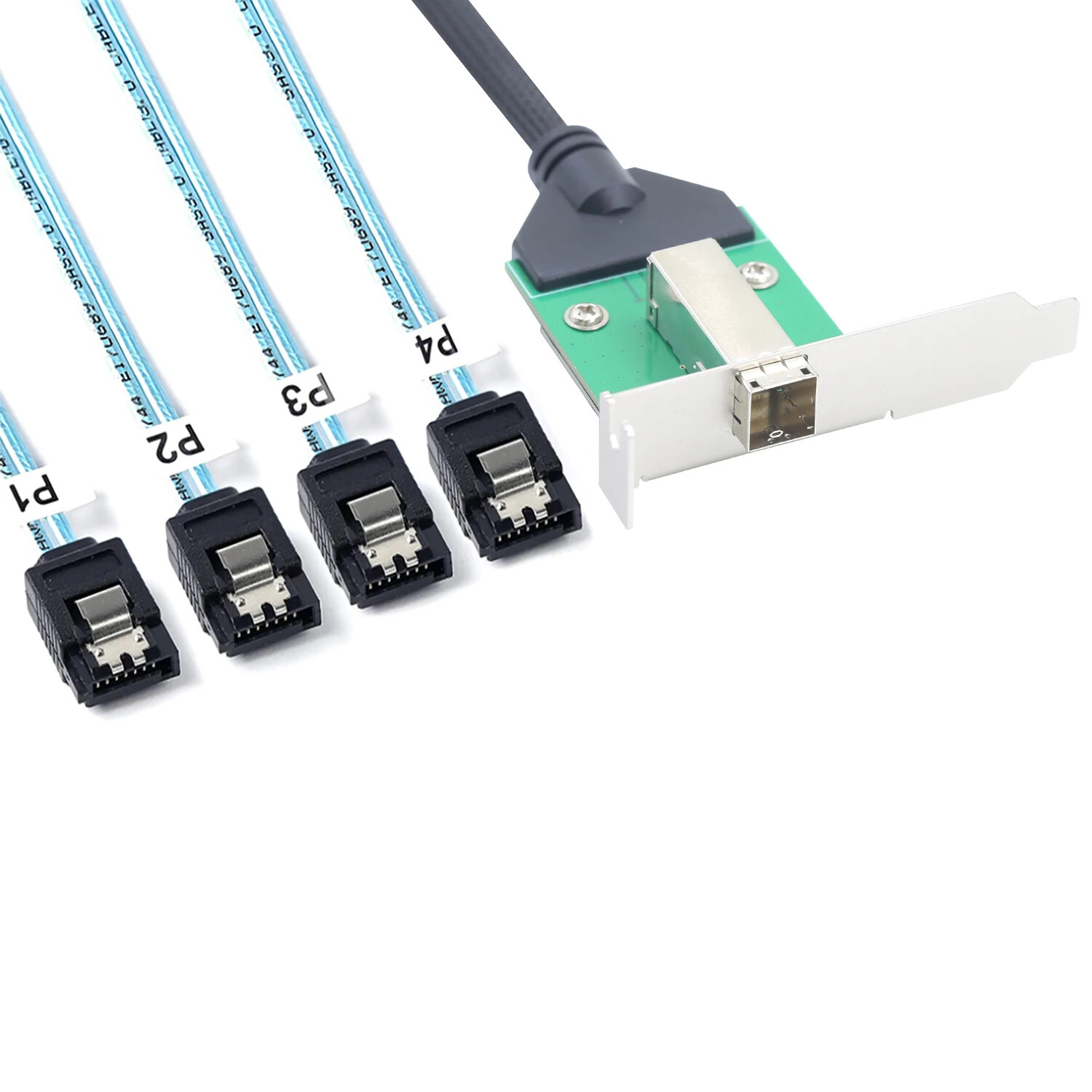12G SFF-8644 female to 4 Port SATA For Hard Disk Data Server Raid Cable adapter