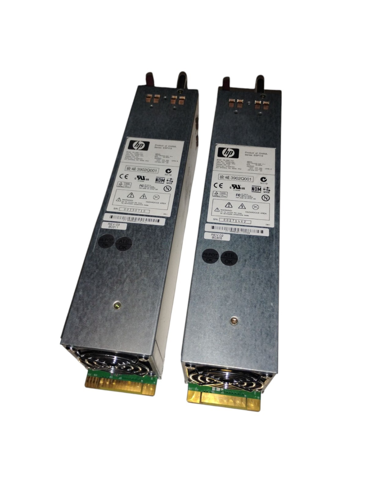 HP PS-3381-1C1 194989-002 400W Server Rack Power Supply (Lot of 2) TESTED